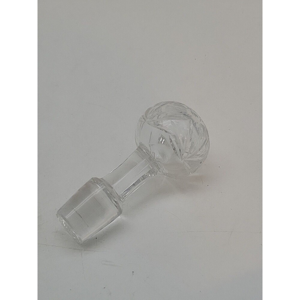 Vintage Replacement Cut Crystal Round Decanter Stopper Only Flowers Etched